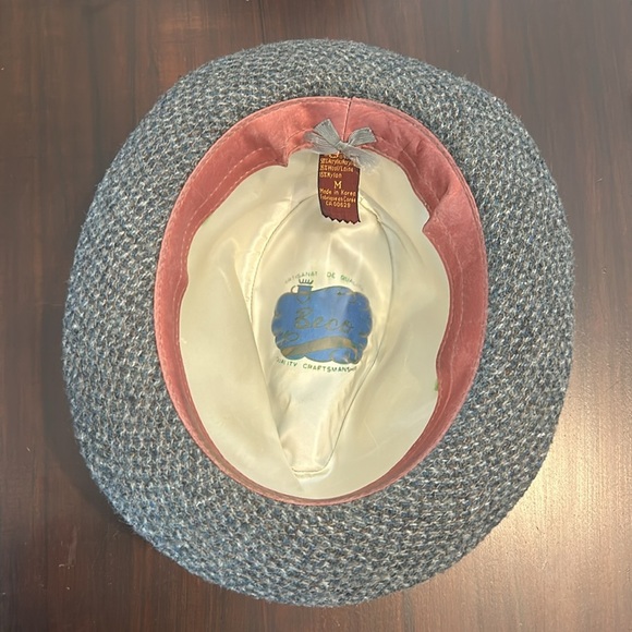 BECO Gray Tweed Mens Fedora Hat with Feathers Made in Korea, Vintage - Picture 11 of 12